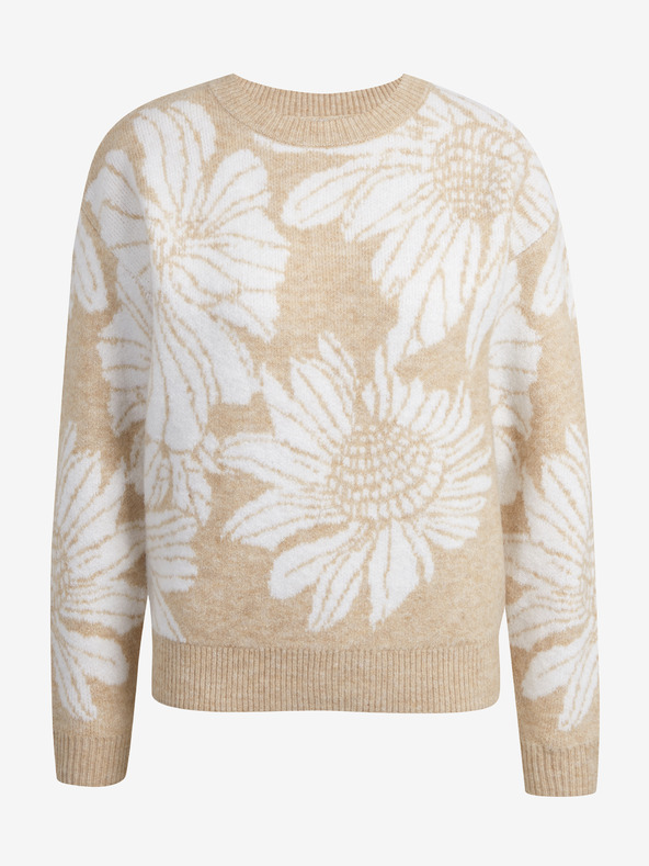 Orsay Bielo-béžový dámsky kvetovaný sveter ORSAY