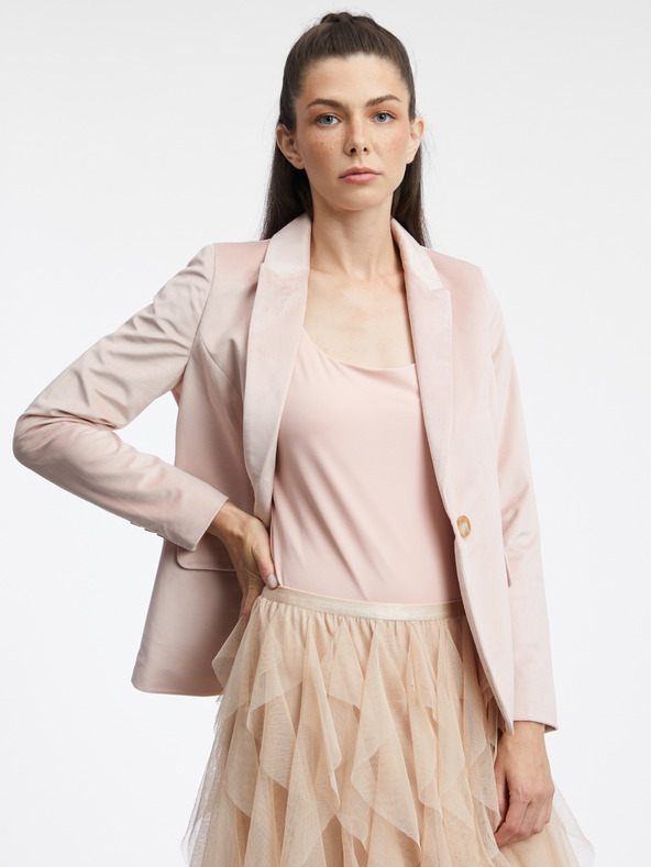 Orsay Svetloružové dámske zamatové sako ORSAY