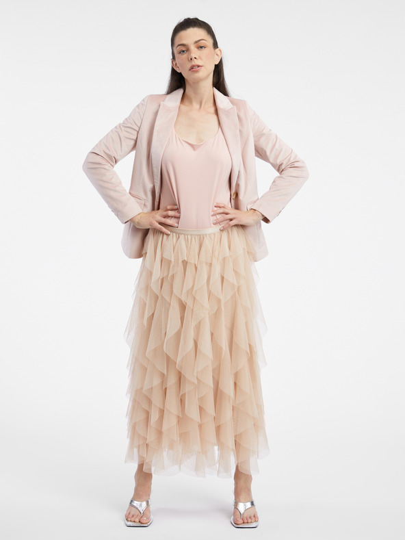 Orsay Svetloružové dámske zamatové sako ORSAY