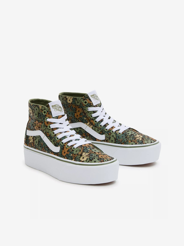 Vans VANS SK8-Hi Tapered Stackform členkové tenisky pre ženy zelená a hnedá