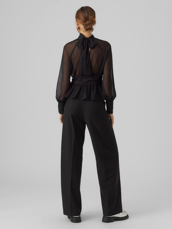 AWARE by VERO MODA Čierna dámska blúzka AWARE by VERO MODA Gaila