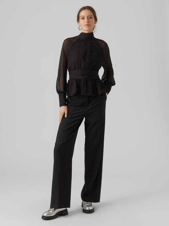 AWARE by VERO MODA Čierna dámska blúzka AWARE by VERO MODA Gaila