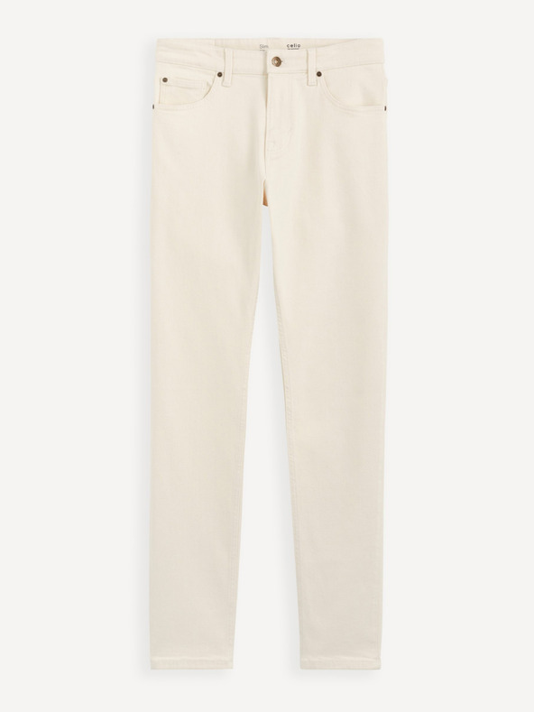 Celio Krémové pánske slim fit džínsy Celio C25 Dolasi