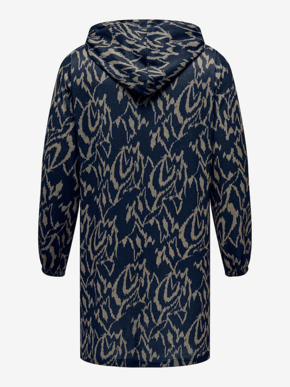 ONLY CARMAKOMA Tmavomodré dámske vzorované šaty ONLY CARMAKOMA Alba