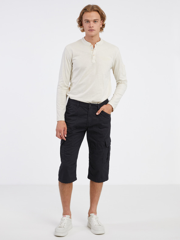 Tom Tailor Čierne pánske šortky Tom Tailor