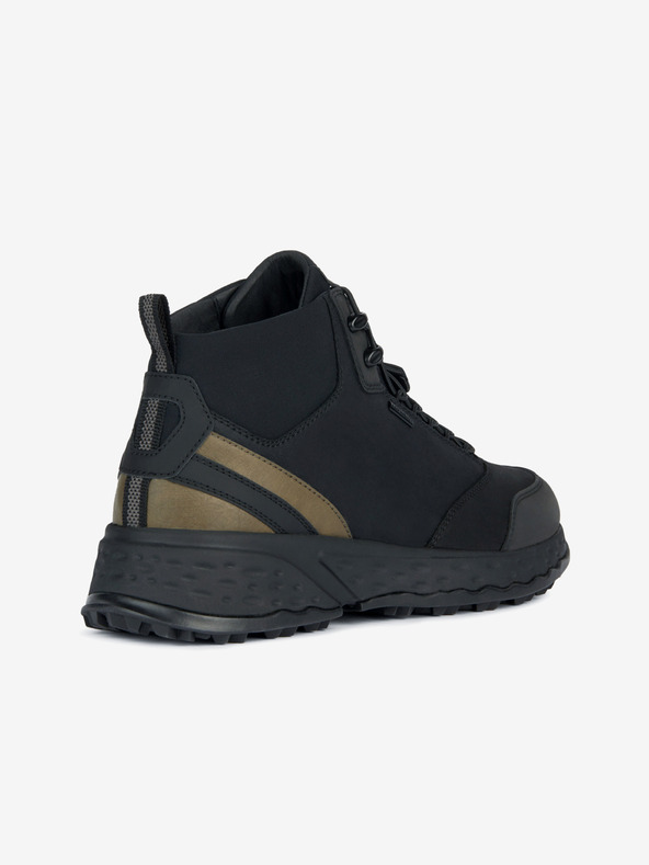 Geox Čierne pánske členkové tenisky s koženými detailmi Geox Sterrato