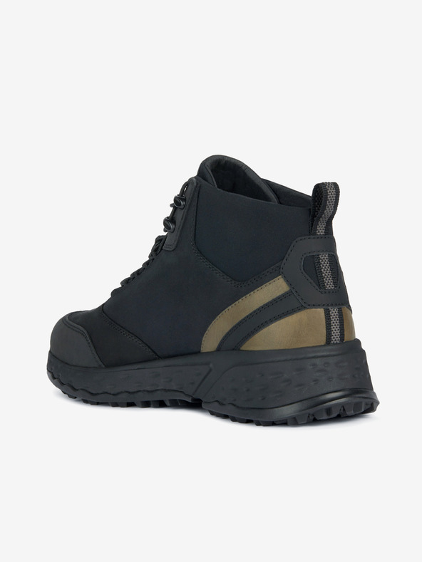 Geox Čierne pánske členkové tenisky s koženými detailmi Geox Sterrato