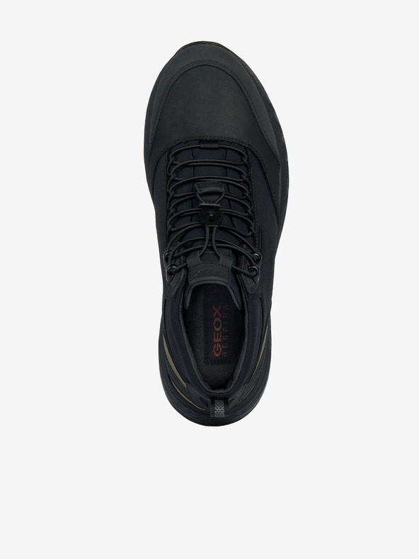 Geox Čierne pánske členkové tenisky s koženými detailmi Geox Sterrato