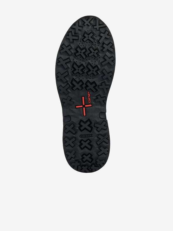 Geox Čierne pánske členkové tenisky s koženými detailmi Geox Sterrato