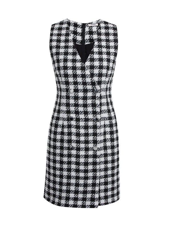 Orsay Bielo-čierne dámske kockované šaty ORSAY