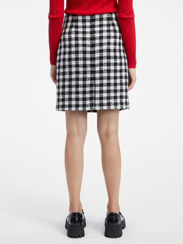 Orsay Bielo-čierna dámska kockovaná sukňa ORSAY