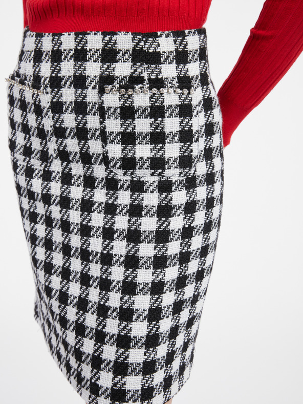 Orsay Bielo-čierna dámska kockovaná sukňa ORSAY