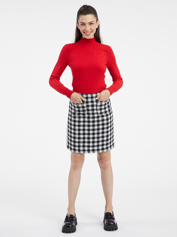 Orsay Bielo-čierna dámska kockovaná sukňa ORSAY