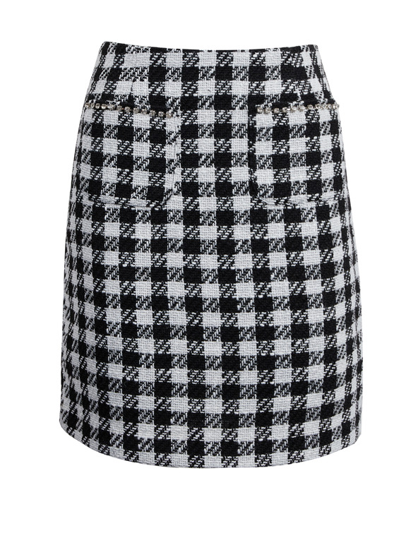 Orsay Bielo-čierna dámska kockovaná sukňa ORSAY