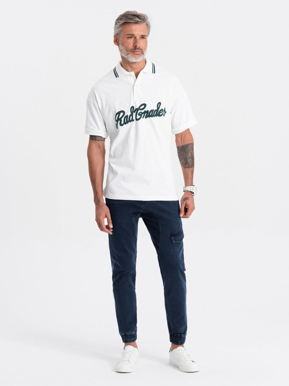 Ombre Clothing Tmavomodré pánske nohavice Ombre Oblečenie