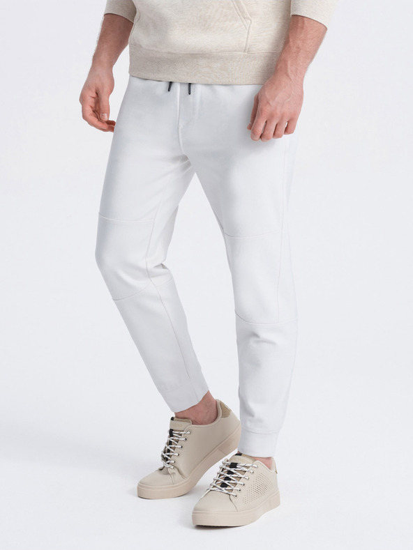 Ombre Clothing Biela pánska základná tepláková súprava Ombre Clothing