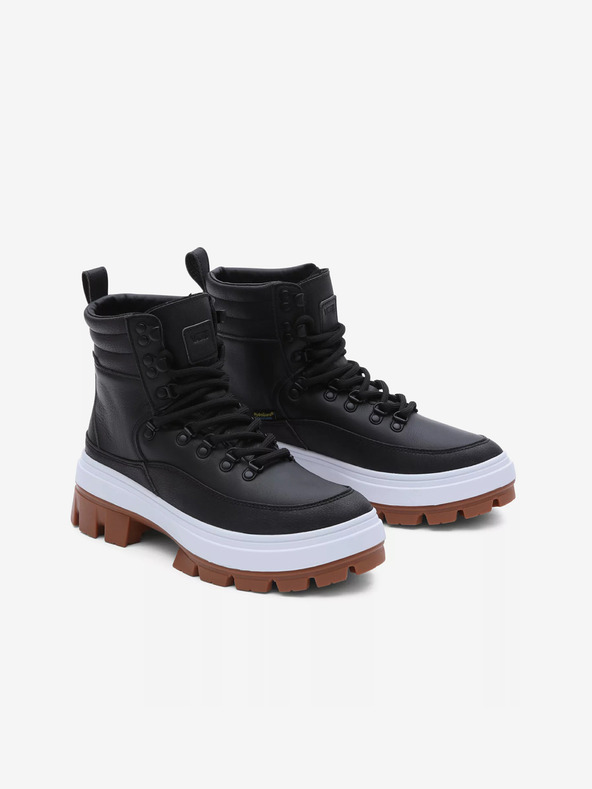 Vans Čierne dámske kožené zimné členkové topánky VANS Colfax Elevate