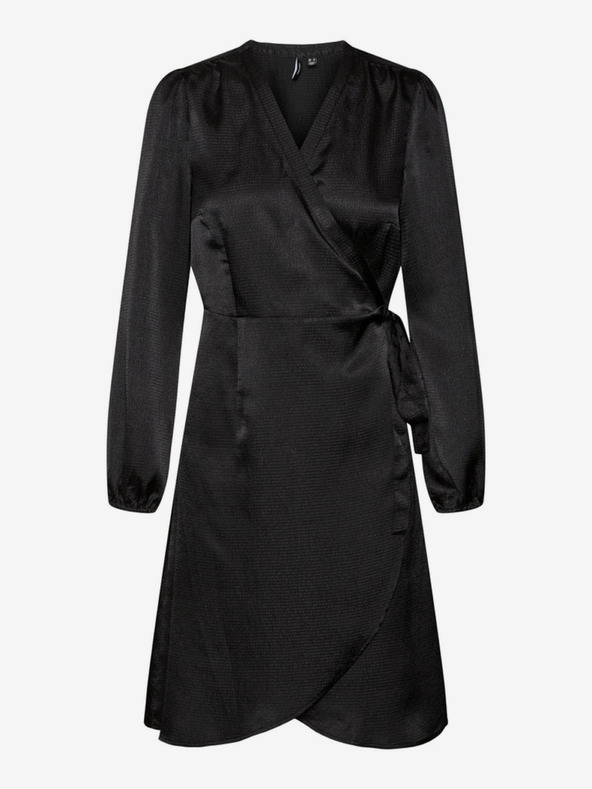 Vero Moda Čierne dámske zavinovacie šaty Vero Moda Sabi