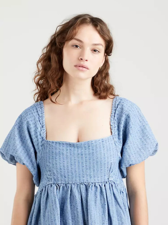 Levi's® Modré dámske džínsové krátke šaty Levi's®