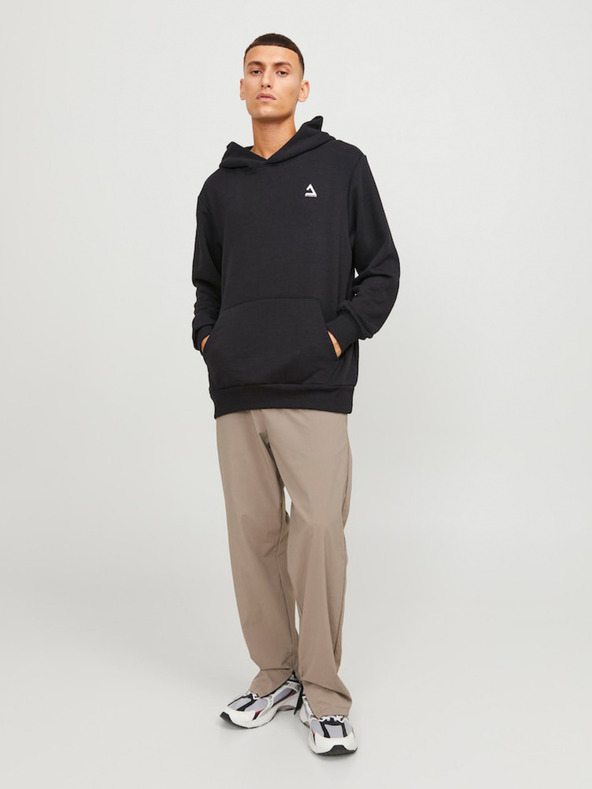 Jack & Jones Čierna pánska mikina Jack & Jones Triangle Hoodie