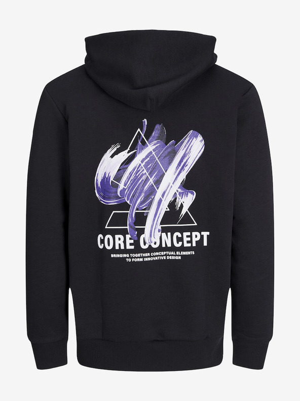 Jack & Jones Čierna pánska mikina Jack & Jones Triangle Hoodie