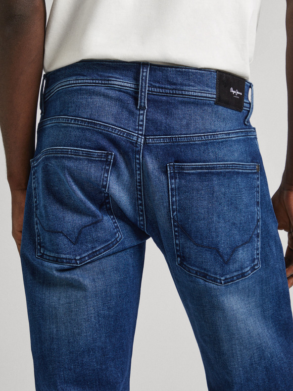 Pepe Jeans Tmavomodré pánske džínsy úzkeho strihu Pepe Jeans