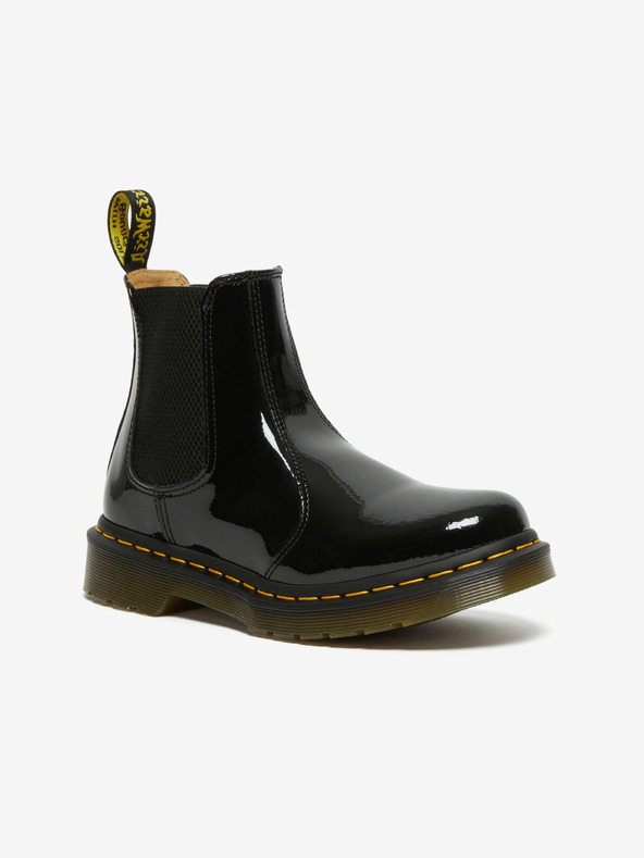 Dr. Martens Čierne dámske lesklé kožené topánky Dr. Martens 2976 Chelsea Boots