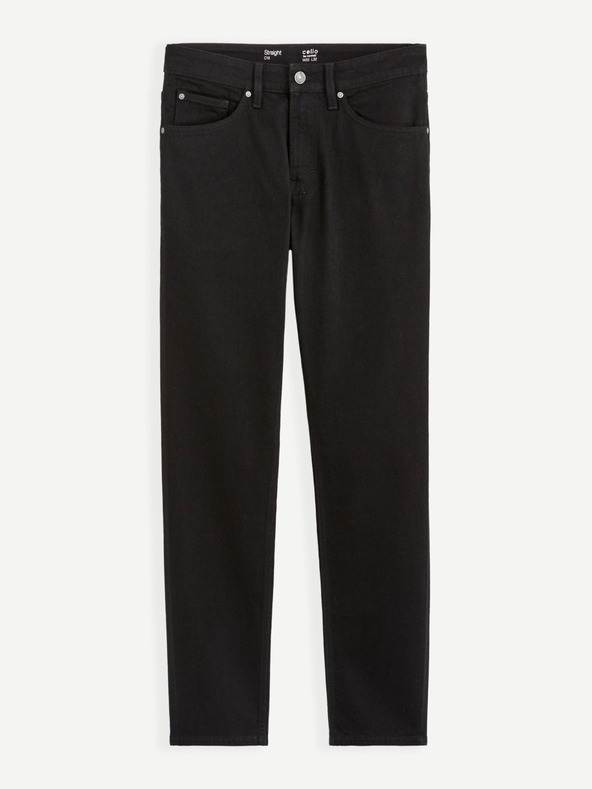 Celio Čierne pánske džínsy Celio rovného strihu