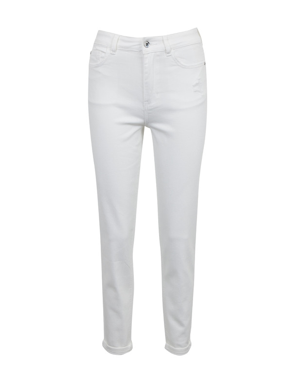 Orsay Biele dámske skrátené mom fit džínsy ORSAY