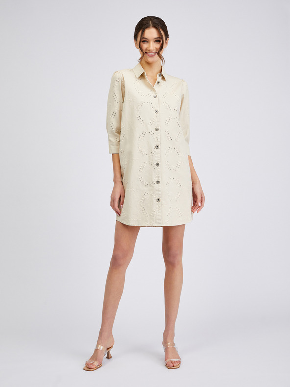 Orsay Béžové dámske džínsové šaty ORSAY