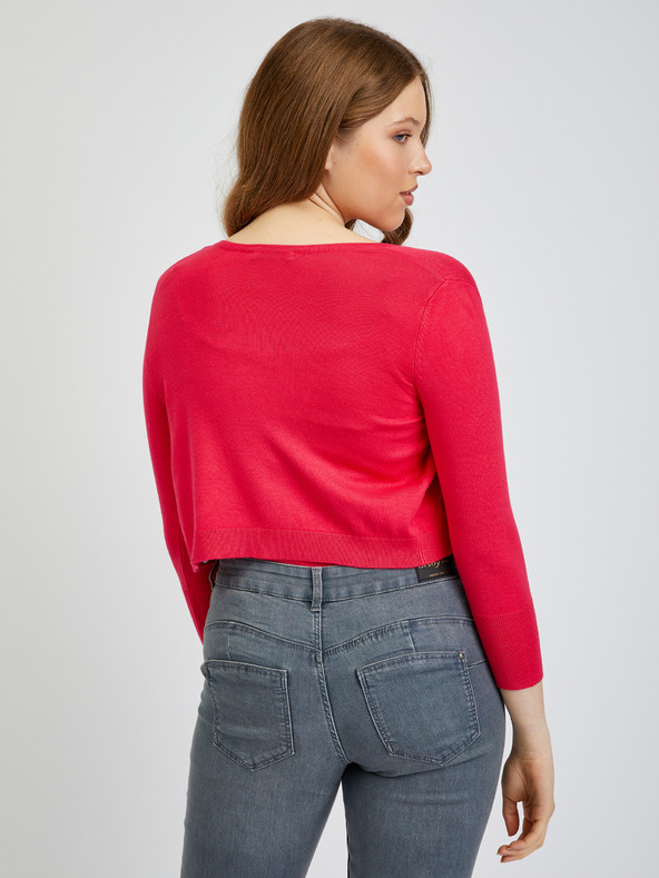 Orsay Tmavoružový dámsky kardigán s prestrihmi ORSAY