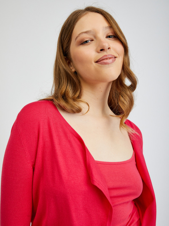 Orsay Tmavoružový dámsky kardigán s prestrihmi ORSAY