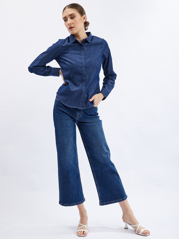 Orsay Tmavomodrá dámska džínsová košeľa ORSAY