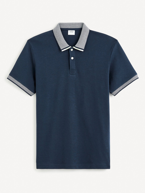 Celio Tmavomodré pánske základné polo tričko Celio Gesort