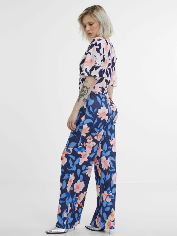 Orsay Tmavomodrý dámsky kvetinový overal ORSAY