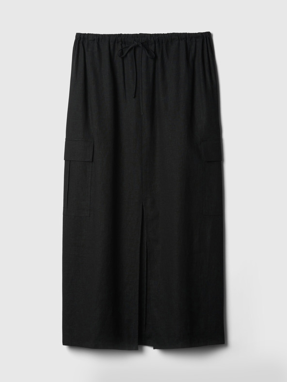 GAP Ľanová midi sukna Utility GAP