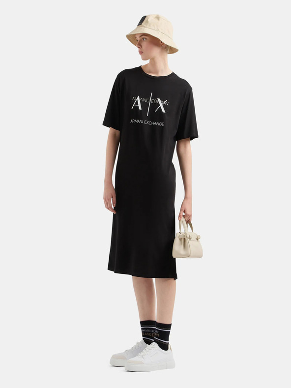 Armani Exchange Čierne dámske šaty Armani Exchange