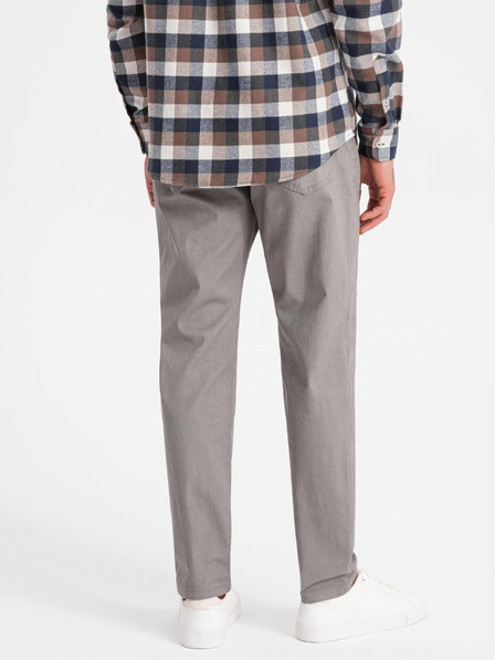 Ombre Clothing Šedé pánske nohavice Chino Ombre Oblečenie