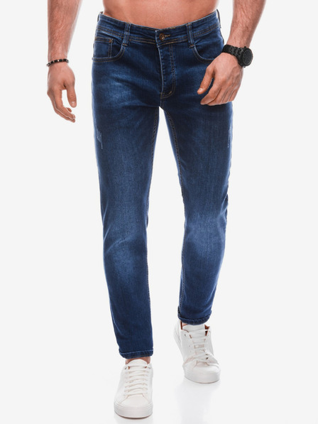 Edoti Tmavomodré pánske slim fit džínsy Edoti