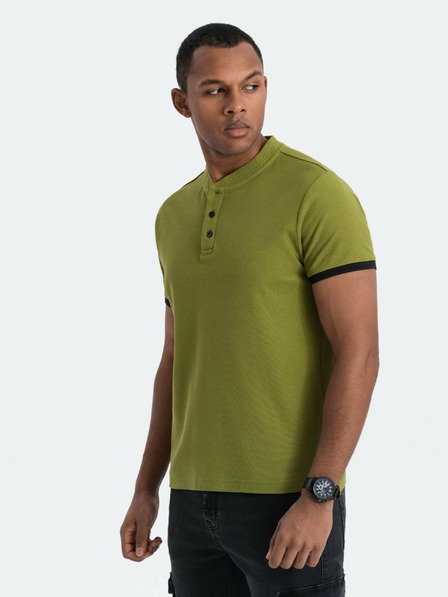 Ombre Clothing Svetlozelená Pánska polokošeľa Ombre Oblečenie
