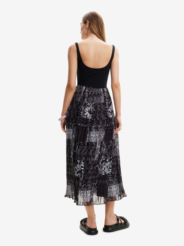 Desigual Čierne dámske vzorované maxi šaty Desigual Cassidi