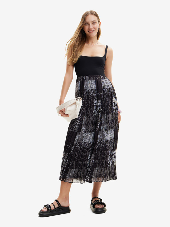 Desigual Čierne dámske vzorované maxi šaty Desigual Cassidi