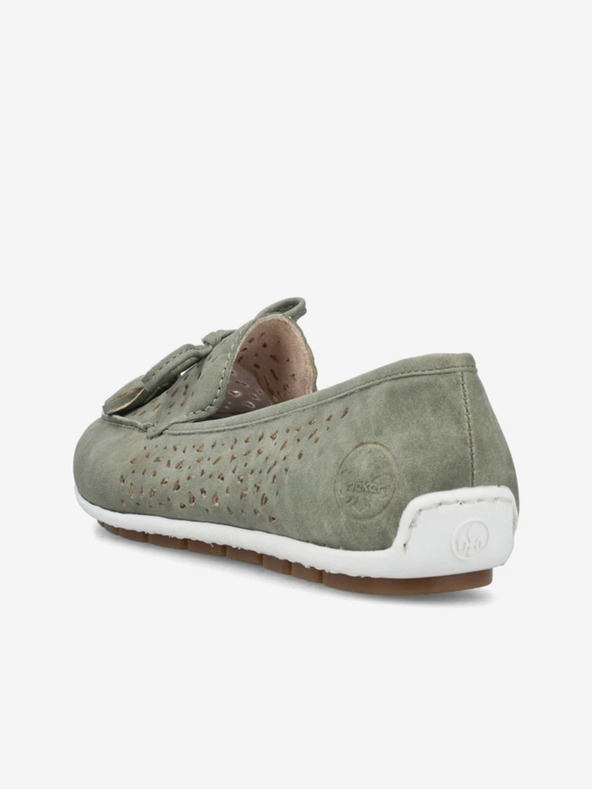 Rieker Zelené dámske mokasíny zo semišu Rieker