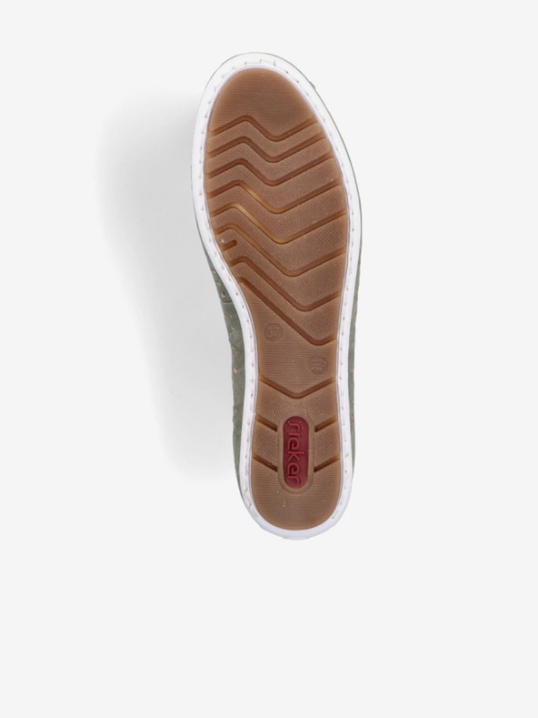 Rieker Zelené dámske mokasíny zo semišu Rieker