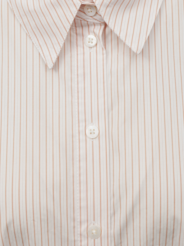 .OBJECT Hnedo-bielo pruhovaná dlhá košeľa .OBJECT Mahin