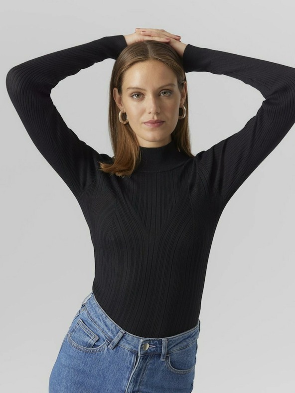 Vero Moda Čierne dámske svetrové šaty VERO MODA Sally