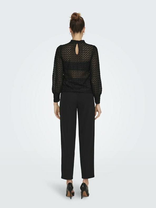 Jacqueline de Yong Čierna dámska čipkovaná blúzka JDY Avery