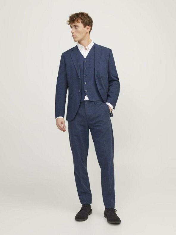 Jack & Jones Tmavomodré pánske plátené šortky Jack & Jones Riviera