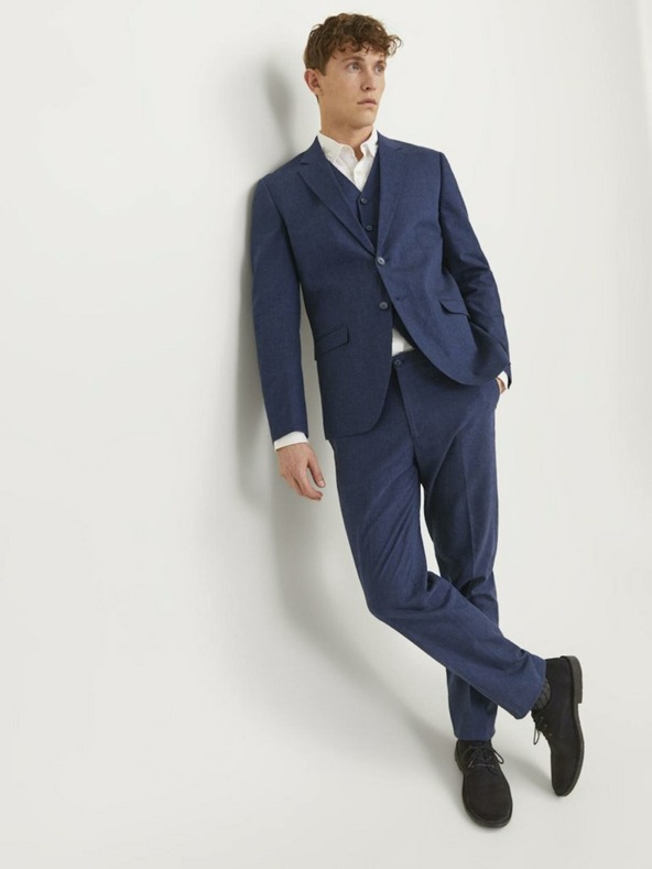 Jack & Jones Tmavomodré pánske plátené šortky Jack & Jones Riviera