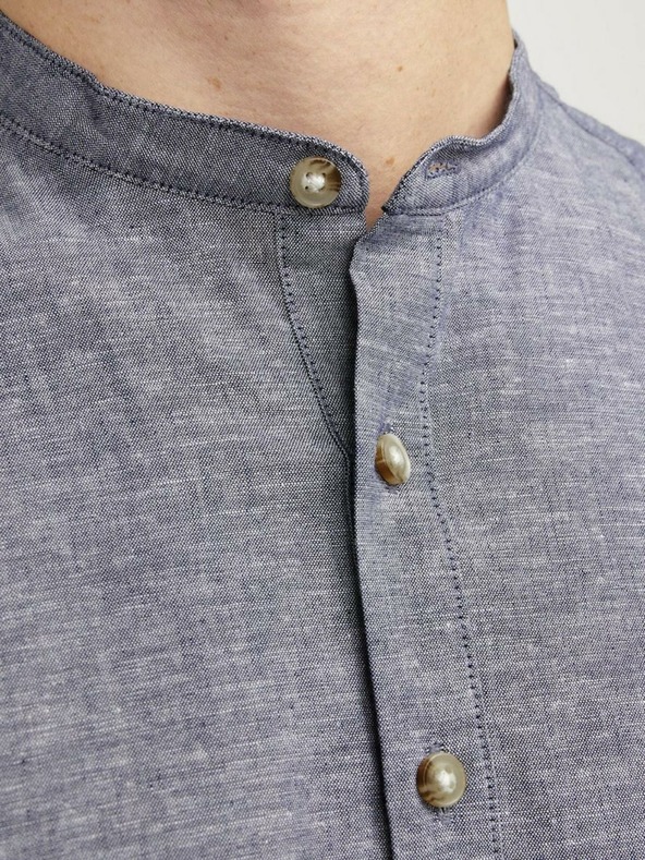 Jack & Jones Modrá pánska ľanová košeľa Jack & Jones Summer